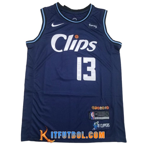 Camisetas De Futbol Los Angeles Clippers (GEORGE #13) 2023/24 Azul Oscuro