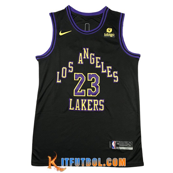 Camisetas De Futbol Los Angeles Lakers (JAMES #23) 2023/24 Negro -02