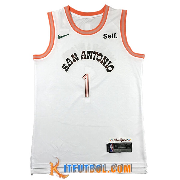 Camisetas De Futbol San Antonio Spurs (WEMBANYAMA #1) 2023/24 Blanco -03