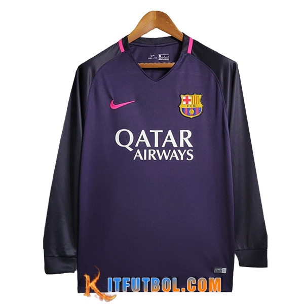 Camisetas De Futbol FC Barcelona Retro Segunda Manga Largas 2016/2017