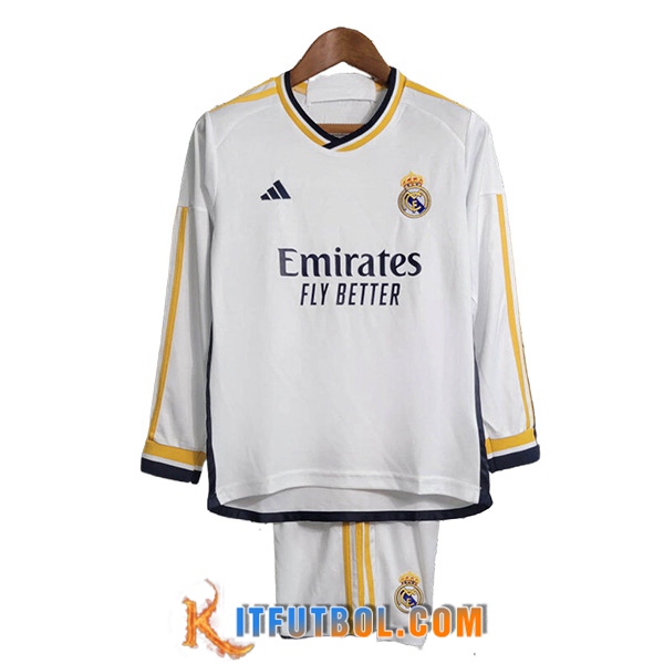 Camisetas De Futbol Real Madrid Ninos Primera Manga Largas 2023/2024