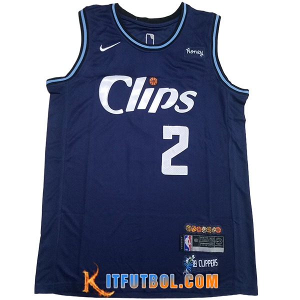 Camisetas De Futbol Los Angeles Clippers (LEONARO #2) 2023/24 Azul Oscuro