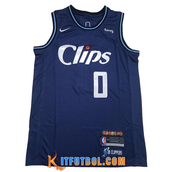 Camisetas De Futbol Los Angeles Clippers (WESTBROOK #0) 2023/24 Azul Oscuro