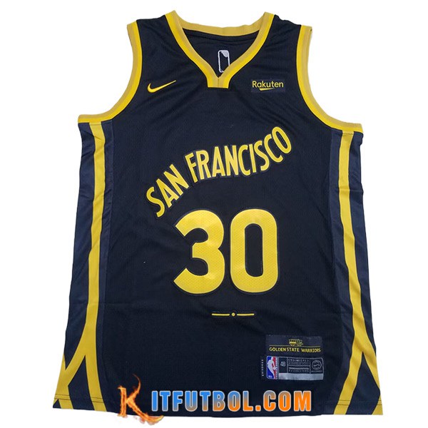 Camisetas De Futbol Golden State Warriors (CURRY #30) 2023/24 Negro/Amarillo -02