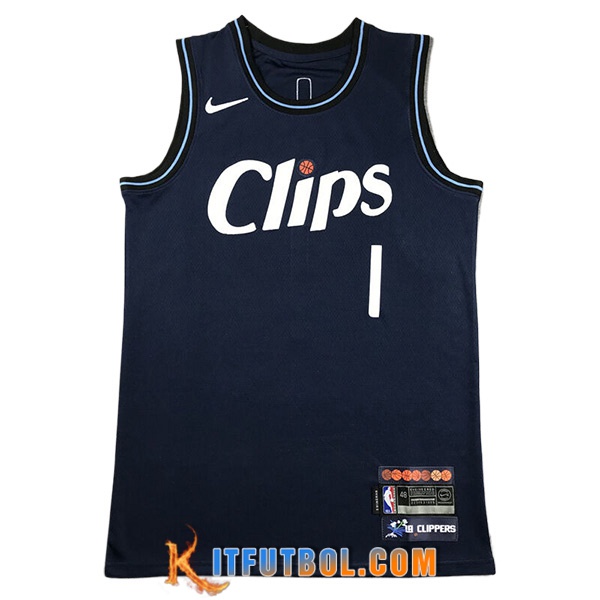 Camisetas De Futbol Los Angeles Clippers (HARDEN #1) 2023/24 Azul Oscuro