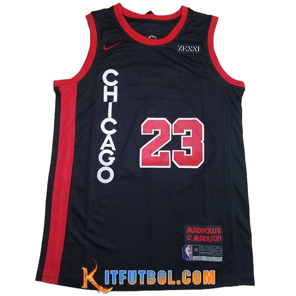Camisetas De Futbol Chicago Bulls (JORDAN #23) 2023/24 Negro/Rojo -04