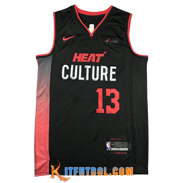 Camisetas De Futbol Miami Heat (ADEBAYO #13) 2023/24 Negro/Rojo