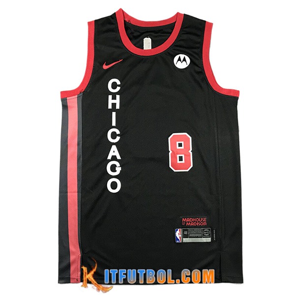 Camisetas De Futbol Chicago Bulls (LAVINE #8) 2023/24 Negro/Rojo