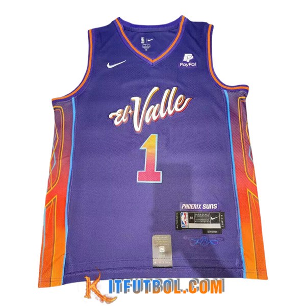 Camisetas De Futbol Phoenix Suns (BOOKER #1) 2023/24 Violeta/Rojo