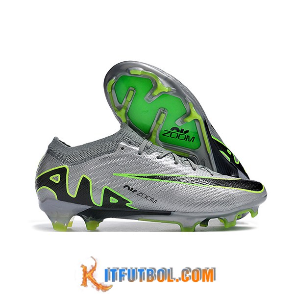 Nike Botas De Fútbol AIR Zoom Mercurial Vapor 15 Elite XXV FG Gris/Negro/Verde