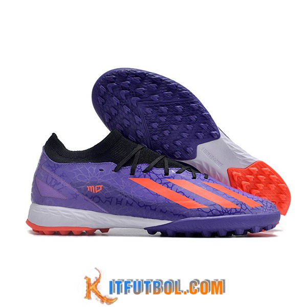 Adidas Botas De Fútbol X CRAZYFAST.1 TF BOOTS Violeta/Rojo -02