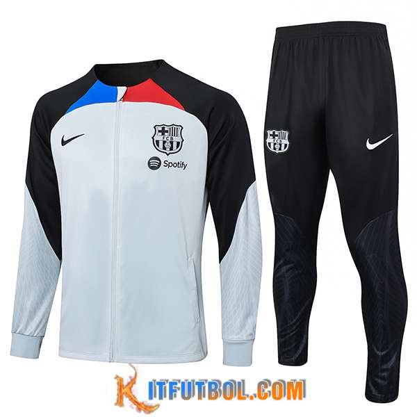 Chandal Equipos De Futbol Chaquetas Futbol FC Barcelona Blanco/Negro 2023/2024
