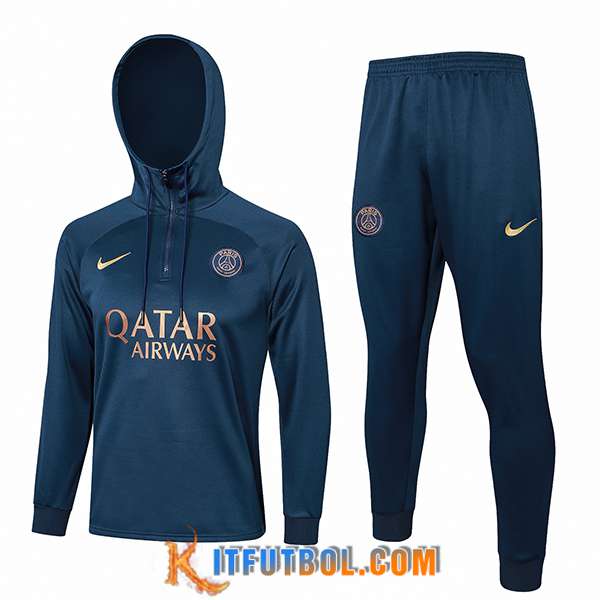 Chaqueta Con Capucha Chandal PSG Azul Oscuro 2023/2024