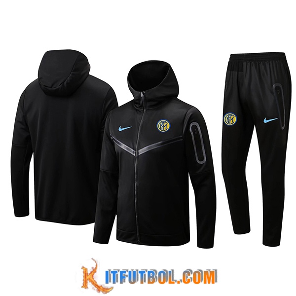 Chaqueta Con Capucha Chandal Rompevientos Chaqueta Inter Milan Negro 2023/2024