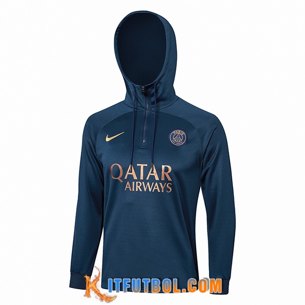 Sudadera De Entrenamiento Capucha PSG Azul Oscuro 2023/2024