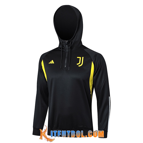 Sudadera De Entrenamiento Capucha Juventus Negro/Amarillo 2023/2024