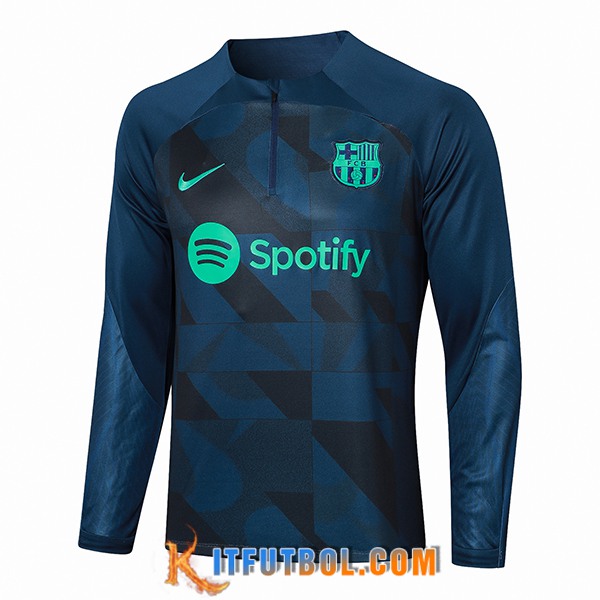 Sudadera De Entrenamiento FC Barcelona Azul/Verde 2023/2024