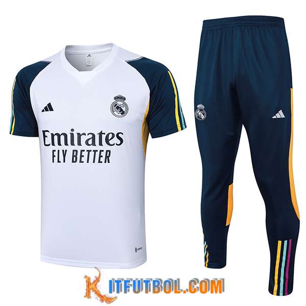 Camiseta Polo Real Madrid Blanco/Azul 2023/2024