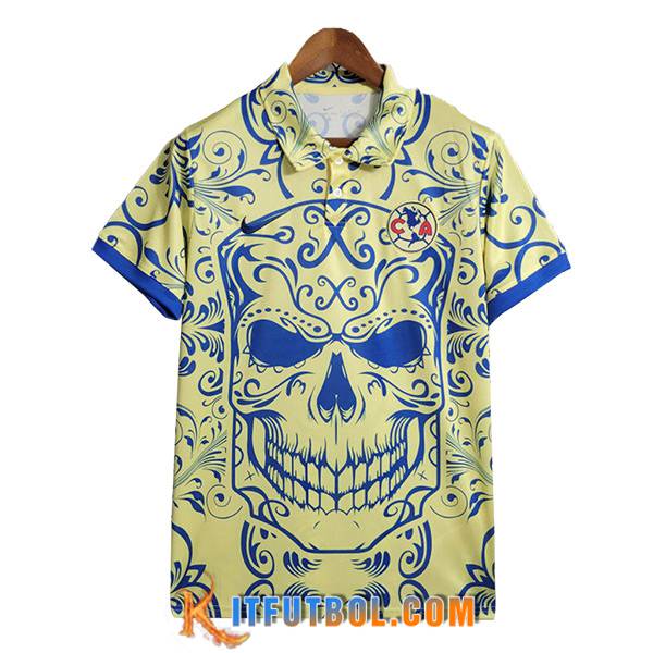 Camiseta Polo Club America Amarillo/Azul 2023/2024