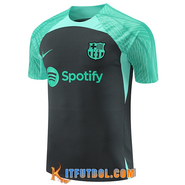 Camiseta Entrenamiento FC Barcelona Negro/Verde 2023/2024