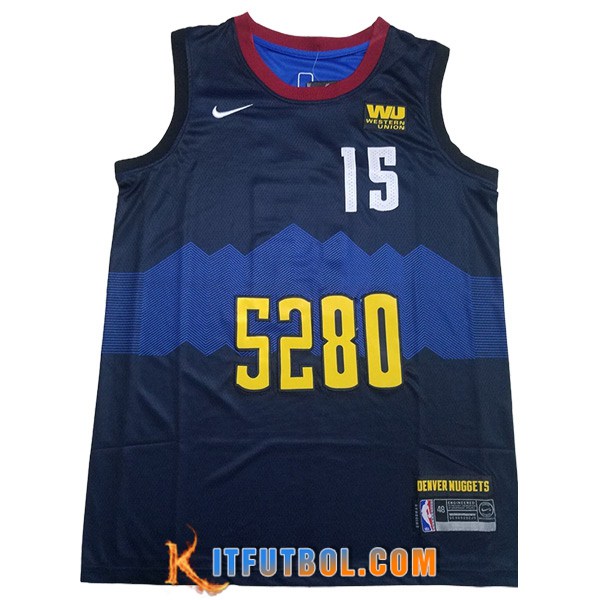 Camisetas De Futbol Denver Nuggets (JOKIC #15) 2023/24 Negro/Azul