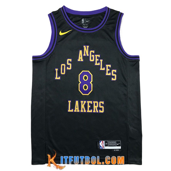 Camisetas De Futbol Los Angeles Lakers (BRYANT #8) 2023/24 Negro/Violeta/Amarillo