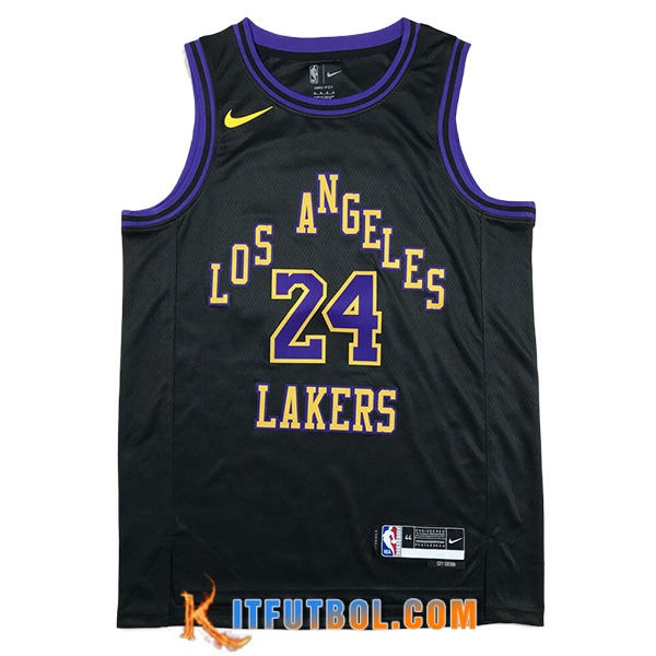 Camisetas De Futbol Los Angeles Lakers (BRYANT #24) 2023/24 Negro/Violeta/Amarillo