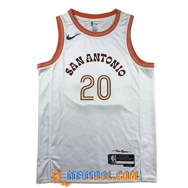 Camisetas De Futbol San Antonio Spurs (GINOBILI #20) 2023/24 Blanco -02