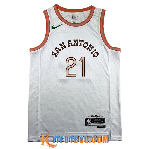 Camisetas De Futbol San Antonio Spurs (DUNCAN #21) 2023/24 Blanco -03
