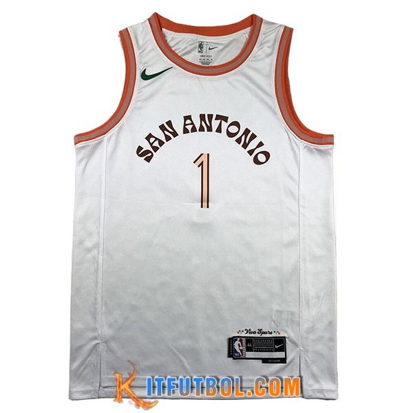 Camisetas De Futbol San Antonio Spurs (WEMBANYAMA #1) 2023/24 Blanco -04
