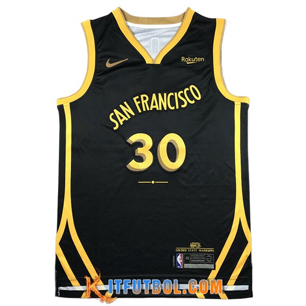 Camisetas De Futbol Golden State Warriors (CURRY #30) 2023/24 Negro/Amarillo -03