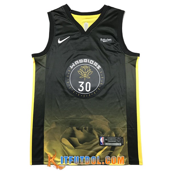 Camisetas De Futbol Golden State Warriors (CURRY #30) 2023/24 Negro/Amarillo -04