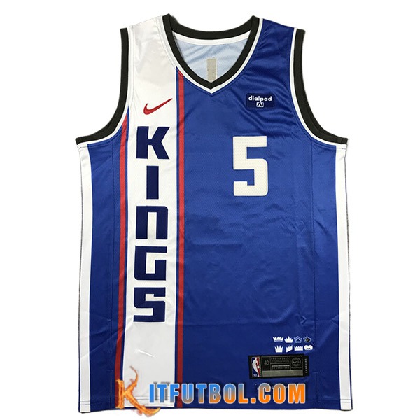 Camisetas De Futbol Sacramento Kings (FOX #5) 2023/24 Azul/Blanco