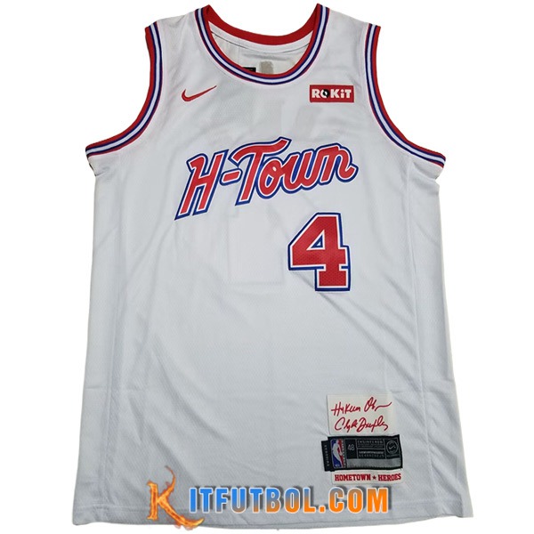 Camisetas De Futbol Houston Rockets (GREEN #4) 2023/24 Blanco/Rojo
