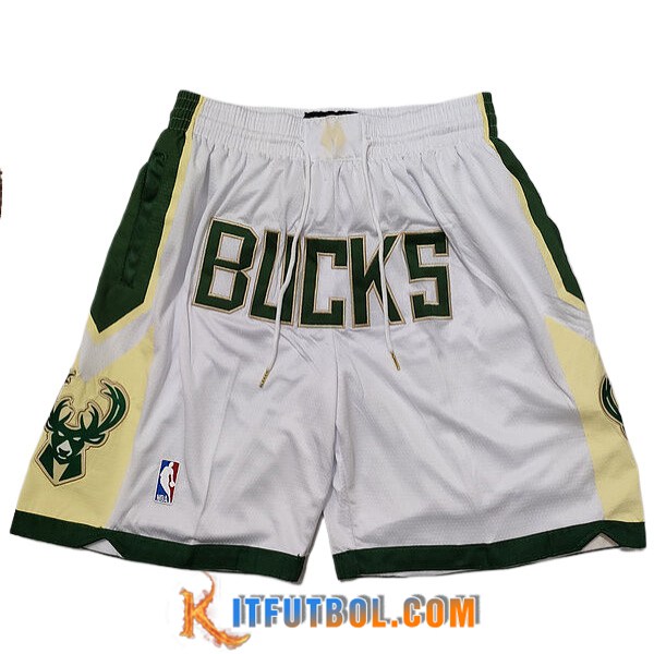 Cortos NBA Milwaukee Bucks 2023/24 Blanco/Verde/Amarillo