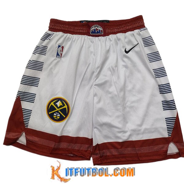 Cortos NBA Denver Nuggets 2023/24 Blanco/Rojo -02