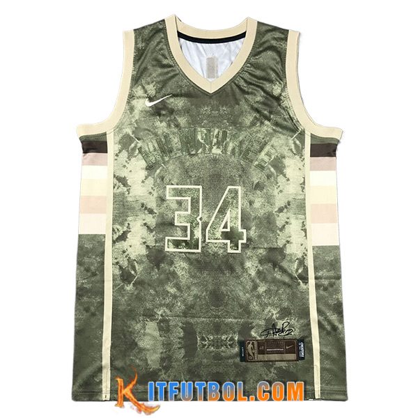 Camisetas De Futbol Milwaukee Bucks (ANTETOKOUNMPO #34) 2023/24 Verde/Amarillo