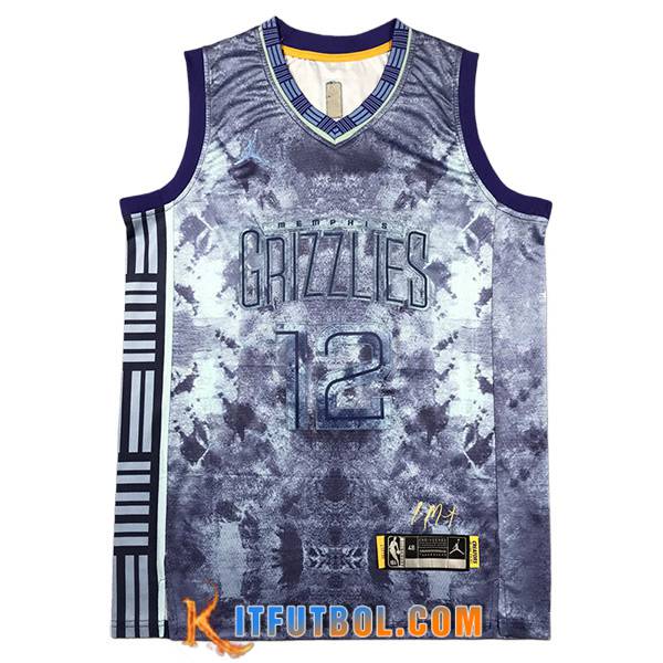 Camisetas De Futbol Memphis Grizzlies (MORANT #12) 2023/24 Gris/Negro