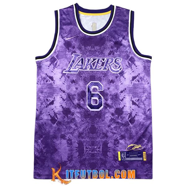 Camisetas De Futbol Los Angeles Lakers (JAMES #6) 2023/24 Violeta -04