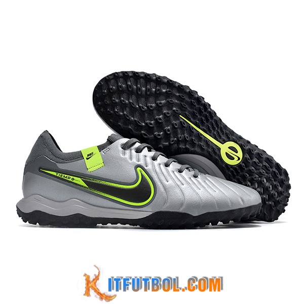 Nike Botas De Fútbol Tiempo Legend X PRO TF Gris/Negro/Verde
