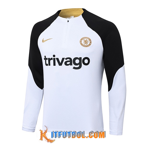 Sudadera De Entrenamiento FC Chelsea Blanco/Negro 2023/2024