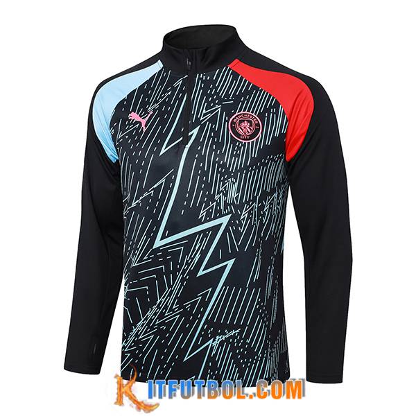 Sudadera De Entrenamiento Manchester City Azul/Negro/Rojo 2023/2024