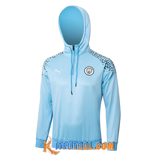 Sudadera De Entrenamiento Capucha Manchester City Azul/Negro 2023/2024