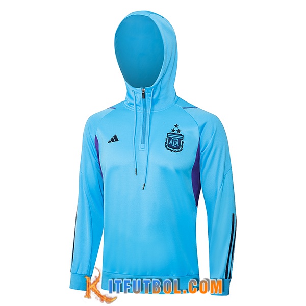 Sudadera De Entrenamiento Capucha Argentina Azul 2023/2024