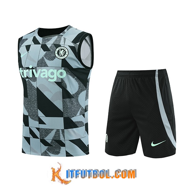Camiseta Entrenamiento sin mangas + Cortos FC Chelsea Verde/Negro/Gris 2023/2024