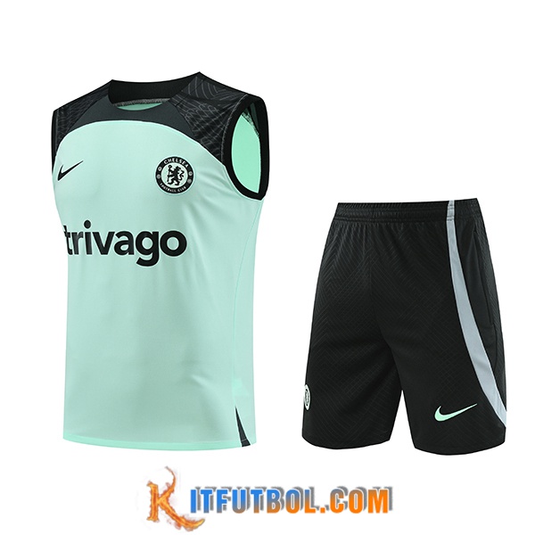 Camiseta Entrenamiento sin mangas + Cortos FC Chelsea Verde/Negro 2023/2024