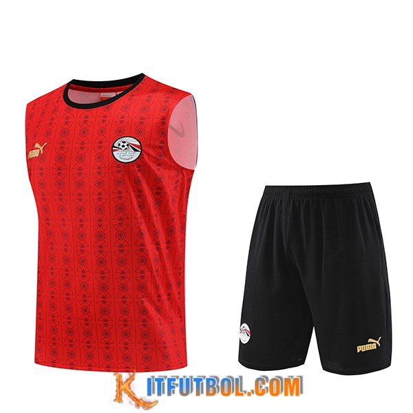 Camiseta Entrenamiento sin mangas + Cortos Egypte Rojo/Negro 2023/2024