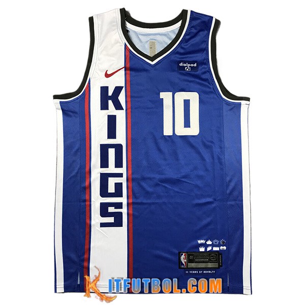 Camisetas Sacramento Kings (SABONIS #10) 2023/24 Blanco/Azul