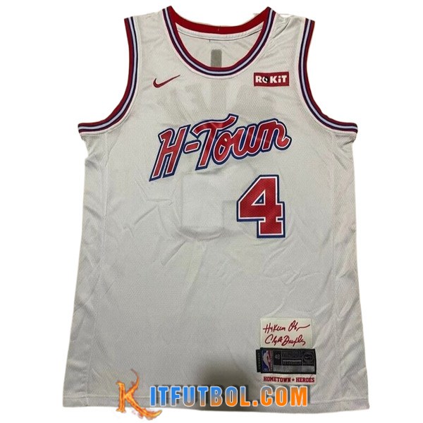Camisetas Houston Rockets (GREEN #4) 2023/24 Blanco/Rojo -02