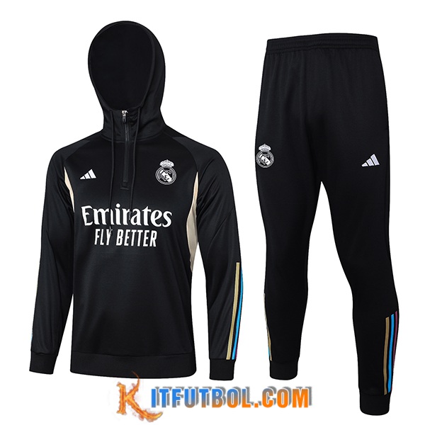 Chaqueta Con Capucha Chandal Real Madrid Negro 2023/2024 -03